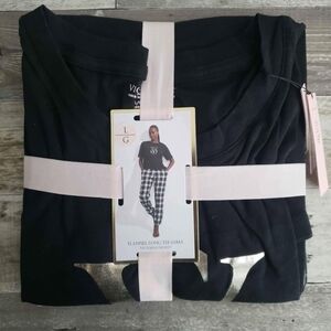 Victoria's Secret Black and Pink Pajama Set